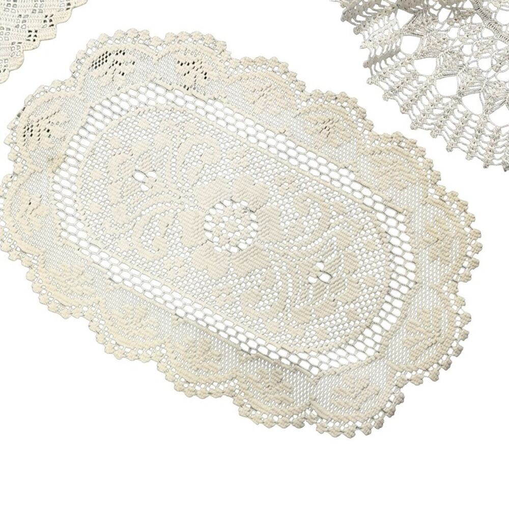 16 Mixed Vintage Doilies Table Cloths Crochet Lace Granny Farmhouse Cottagecore - Picture 7 of 9